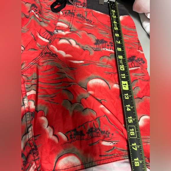 Quicksilver board shirts , sz 36. Hawaiian motif. Persimmon color - Picture 6 of 10